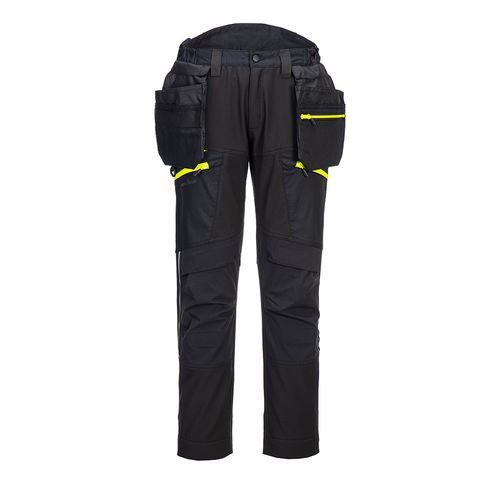 Spodnie softshell DX4 z odpinanymi kieszeniami kaburowymi, czarny