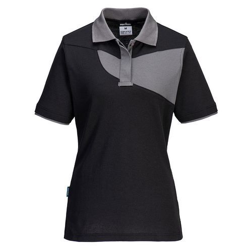 Damska koszulka polo PW2, czarny/szary