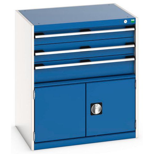 Warsztatowe szafki z szufladami Bott Cubio 200, 90 x 80 x 65-75 cm, 3 szuflady, 1 szafka