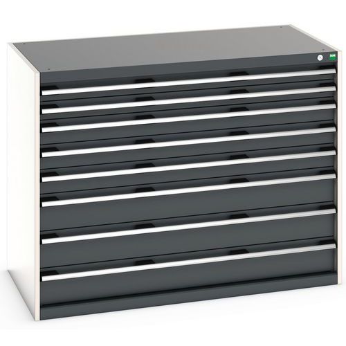 Szafki warsztatowe z szufladami Bott Cubio 200, 100 x 130 x 65-75 cm, 8 szuflad