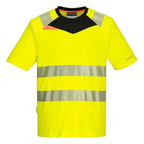 T-Shirt ostrzegawczy DX4 z krótkim rękawem, czarny/żółty