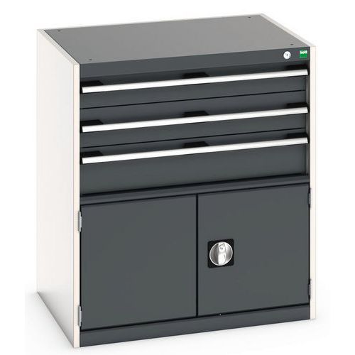 Warsztatowe szafki z szufladami Bott Cubio 200, 90 x 80 x 65-75 cm, 3 szuflady, 1 szafka