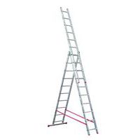 Drabina aluminiowa wysuwana PRO, 3 x 10 szczebli