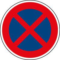 Znak drogowy Zakaz zatrzymywania (B28)
