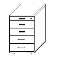 Kontener mobilny Codo, 75 x 43 x 57 cm, 5 szuflad