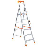 Drabina aluminiowa Manutan Expert z uchwytem, 6 stopni