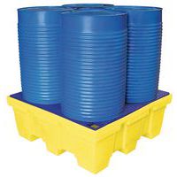 Plastikowe wanny wychwytowe EMP z rusztem, żółte, 450 l