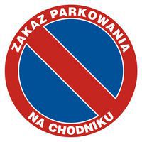 Zakaz parkowania na chodniku