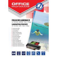 Folia do laminowania OFFICE PRODUCTS, A4, 2x100mikr., błyszcząca, 100szt., transparentna