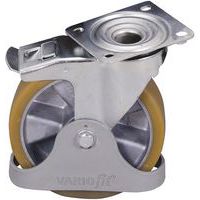 Zestaw 2 kół stałych i 2 obrotowych z hamulcem, poliuretan, 200 x 50 mm, do 2000 kg