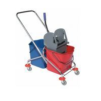 Wózek do sprzątania z wyżymaczką dźwigniową, pojemność 2 x 20 l
