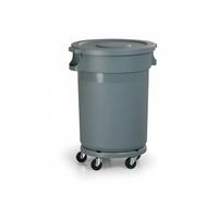 Plastikowy kosz na odpady Road z podwoziem i pokrywą, pojemność 120 l