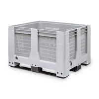 Kontener paletowy MaxiLog z perforowanymi ścianami, 3 płozy, 610 l