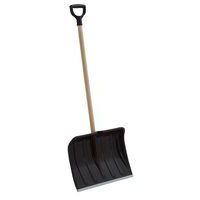 TOPTRADE Zgarniacz do śniegu Praděd, z drewnianym trzonkiem i plastikową rączką Y, 470 x 350 mm
