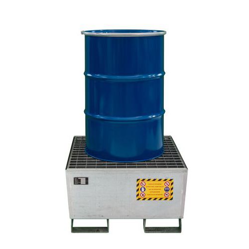 Stalowe wanny wychwytujące pod kontener IBC, ocynkowane - Stalowa wanna wychwytowa pod kontener IBC, ocynkowana, 80 x 80 x 45 cm