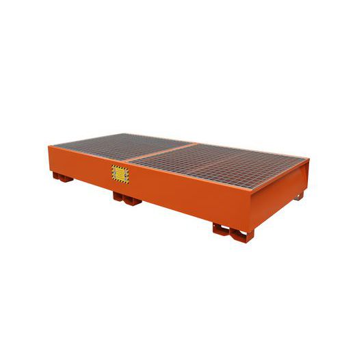 Stalowe wanny wychwytowe pod kontener IBC, pomarańczowe - Stalowa wanna wychwytowa pod kontener IBC, pomarańczowa, 272 x 132 x 42 cm