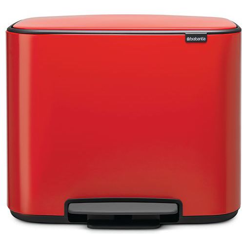 Kosz na śmieci z pedałem bo 11 + 23 l, Brabantia - Kosz na śmieci z pedałem czerwony Bo 11 + 23 l, Brabantia