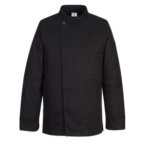 Bluza szefa kuchni Surrey z długim rękawem, czarny - Bluza szefa kuchni Surrey z długim rękawem, czarny, vel. L