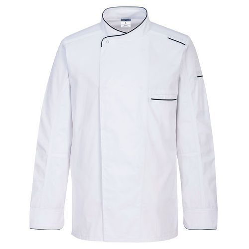 Bluza szefa kuchni Surrey z długim rękawem, biały - Bluza szefa kuchni Surrey z długim rękawem, biały, vel. L