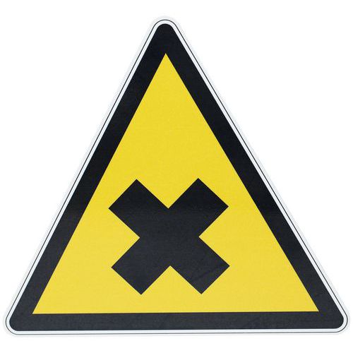 Znak ostrzegawczy Manutan Expert - Substancje niebezpieczne lub drażniące, aluminium, 200 mm