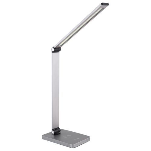 Lampy stołowe Platinet 10 W, ładowanie bezprzewodowe, port USB - Lampa stołowa LED Platinet 10 W, ładowanie bezprzewodowe, port USB, srebrna