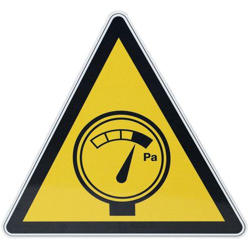 Znak ostrzegawczy Manutan Expert - Wysokie ciśnienie, aluminium, 200 mm