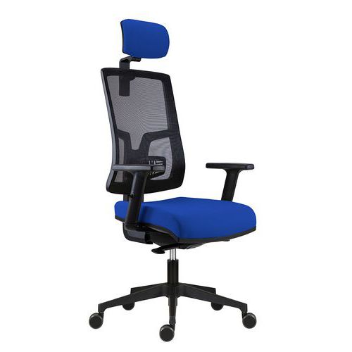 Fotel biurowy SYN-SL NEW PURE PDH ALU - Fotel biurowy SYN-SL NEW PURE PDH ALU, niebieski