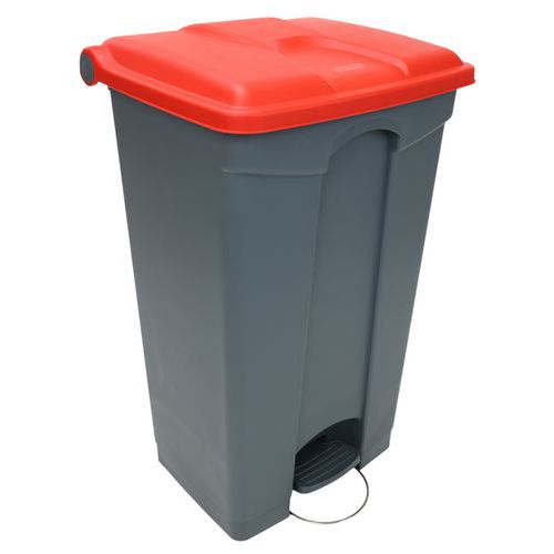 Kosze na śmieci Manutan Expert, 90 l - Kosz na śmieci Manutan Expert, 90 l, czerwono-szary