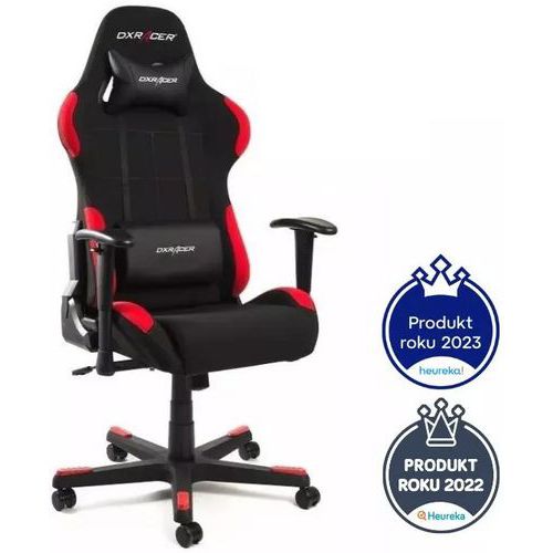 Fotel gamingowy DXRacer FORMULA, materiałowy - Fotel gamingowy DXRacer FORMULA, czarny/czerwony, materiałowy