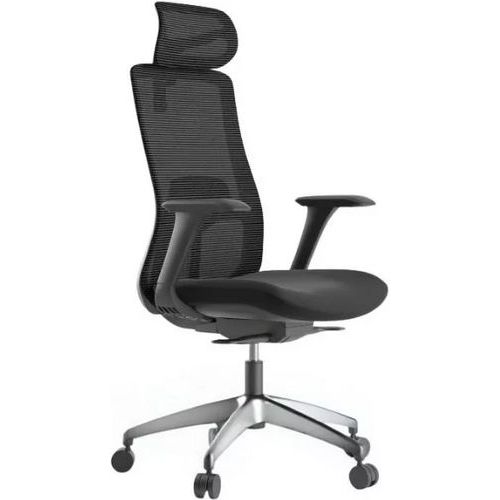 Fotel biurowy WISDOM, czarne tworzywo sztuczne - Fotel biurowy WISDOM, czarne tworzywo sztuczne, czarny