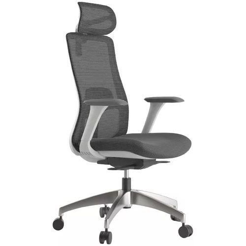 Fotel biurowy WISDOM, szare tworzywo sztuczne - Fotel biurowy WISDOM, szare tworzywo sztuczne, jasnoszary