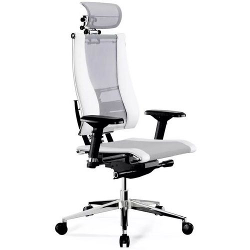 Fotel biurowy YOGA 3D Elastic, jasnoszary/biały