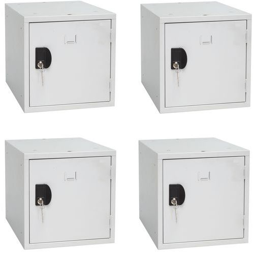 Boksy szatniowe o konstrukcji spawanej Manutan Expert Toby, 4 szt. - Boksy szatniowe o konstrukcji spawanej Manutan Expert Toby, 4 szt., szare/szare