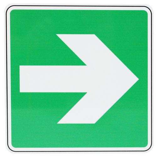 Stół bezpieczeństwa Manutan Expert - Strzałka kierunkowa prosta, aluminiowa, 200 mm