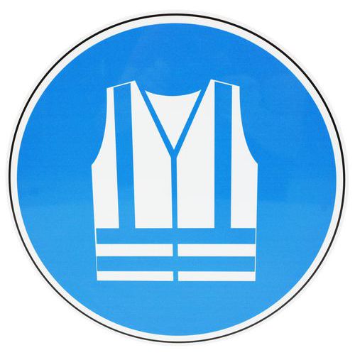 Znaki poleceń Manutan Expert - Stosuj kamizelkę odblaskową, aluminiową, 300 mm