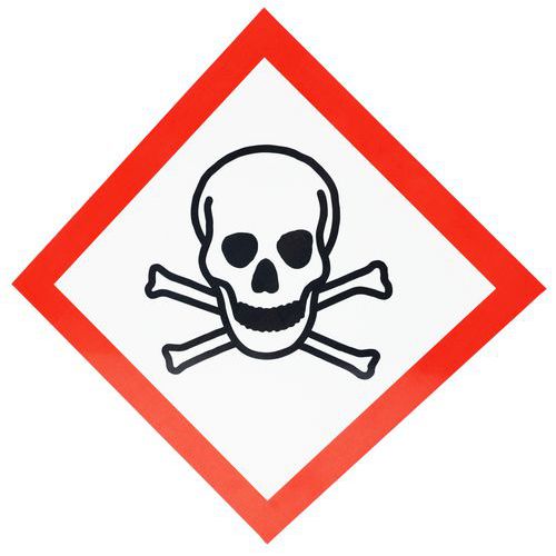 Stół ostrzegawczy Manutan Expert CLP - Substancje niebezpieczne, aluminium, 300 x 300 mm