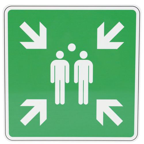 Znaki bezpieczeństwa Manutan Expert - Miejsce spotkań, aluminium - Stół bezpieczeństwa Manutan Expert - Miejsce spotkań, aluminium, 120 mm