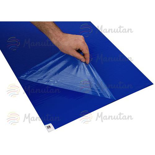 Maty klejące dekontaminacyjne - Mata dekontaminacyjna samoprzylepna, 90 x 45 cm, niebieska, 30 arkuszy