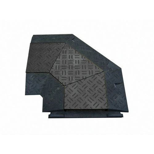 Mostki kablowe z osłoną, narożne, wersja prawostronna - Mostek kablowy z osłoną, narożny, wersja prawostronna, czarny