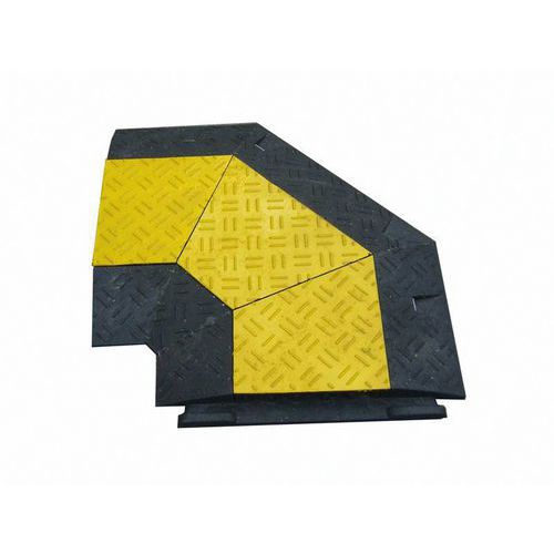 Mostki kablowe z osłoną, narożne, wersja prawostronna - Mostek kablowy z osłoną, narożny, wersja prawostronna, żółty