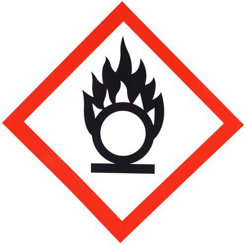 Tabela ostrzegawcza Manutan Expert CLP - Ryzyko utleniania, samoprzylepna, 120 x 120 mm