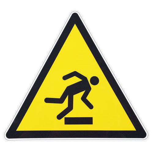 Znaki ostrzegawcze Manutan Expert - Niebezpieczeństwo potknięcia się, folia samoprzylepna - Znak ostrzegawczy Manutan Expert - Niebezpieczeństwo potkn