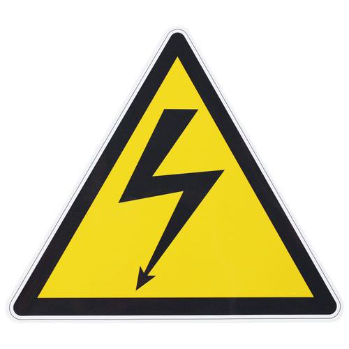 Znak ostrzegawczy Manutan Expert - Napięcie elektryczne, aluminium, 120 mm