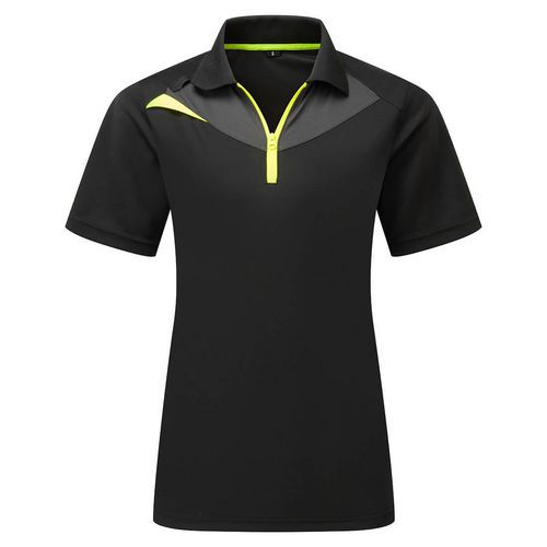 Koszulka ostrzegawcza damska polo DX4 z krótkim rękawem, czarny - Koszulka ostrzegawcza damska polo DX4 z krótkim rękawem, czarny, rozm.L