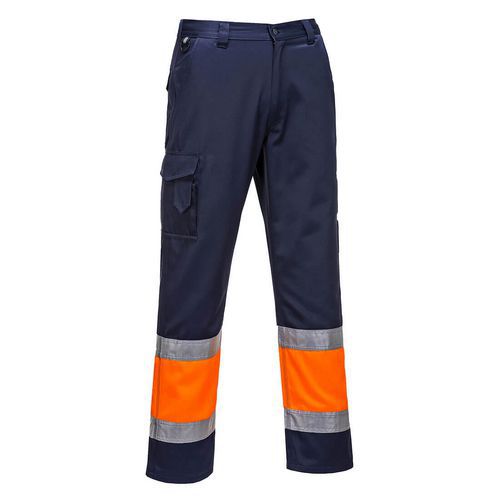 Lekkie spodnie serwisowe Hi-Vis Klasy 1, niebieski/pomarańczowy - Lekkie spodnie serwisowe Hi-Vis Klasy 1, niebieski/pomarańczowy, standardowe, rozm.M