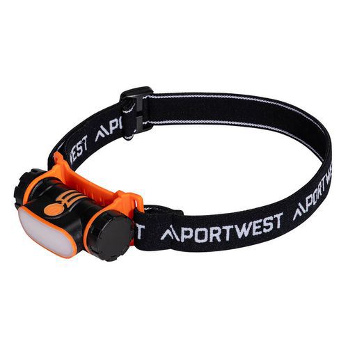 Latarka czołowa LED USB - Latarka czołowa LED USB, czarny