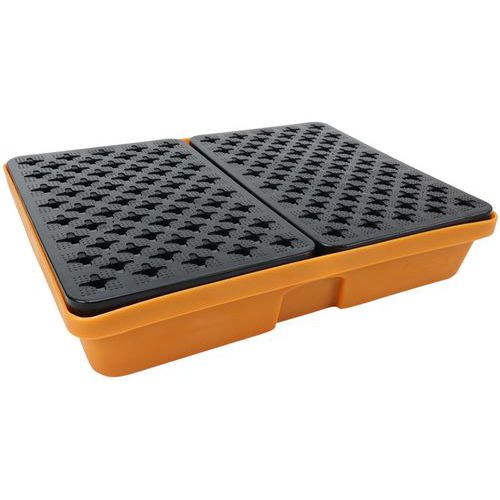 Plastikowe wanny ociekowe, pojemność 10 – 60 l - Manutan Expert - Plastikowa wanna z rusztem, 805 x 640 mm, pojemność 60 l - Manutan Expert