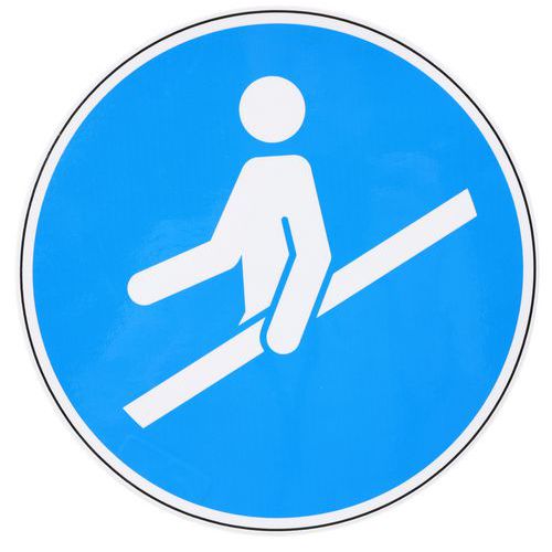 Oznaczenie poleceń Manutan Expert - Użyj poręczy, samoprzylepnej - Znaki poleceń Manutan Expert - Użyj poręczy samoprzylepnej 100 mm