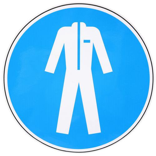 Oznaczenia poleceń Manutan Expert - Stosować odzież ochronną, samoprzylepną - Znak rozkazu Manutan Expert - Stosować odzież ochronną samoprzylepną 200