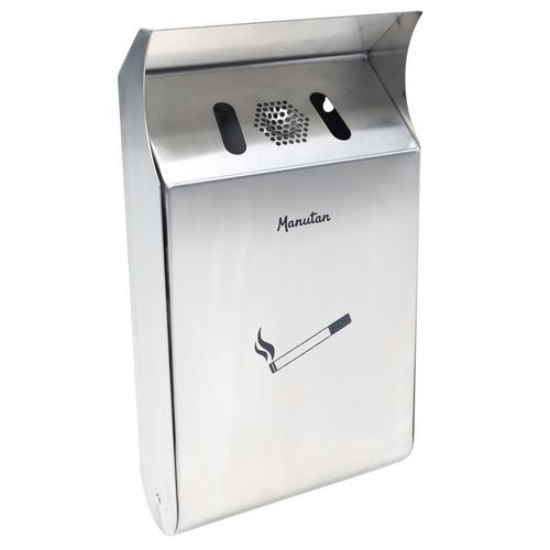 Popielnice ścienne Manutan Expert Cut - Popielnica ścienna Manutan Expert Cut, srebrna